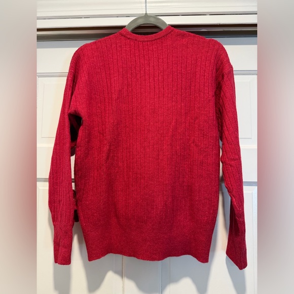 NWT LOFT Ribbed Raspberry Pink Wrap Sweater - Size Small - Picture 4 of 7
